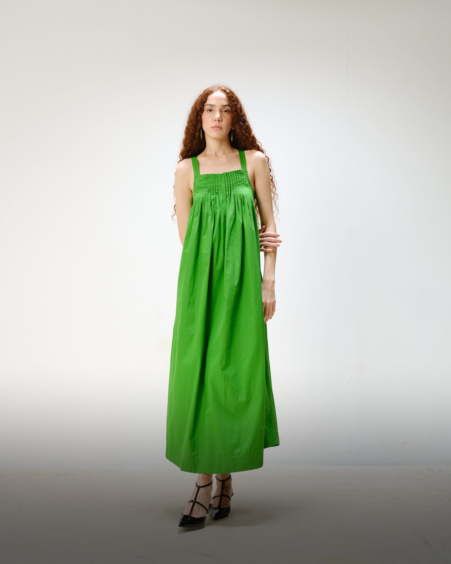 Green Poplin Midi