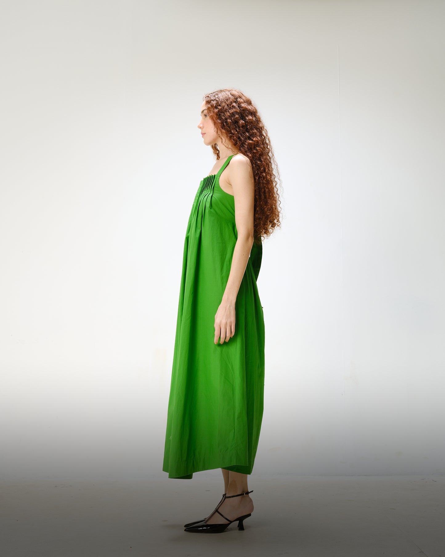 Green Poplin Midi