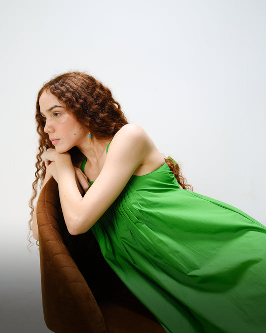 Green Poplin Midi