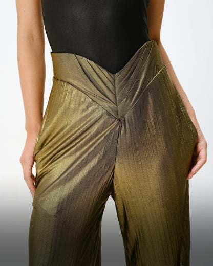 V Waist Pleated Pants