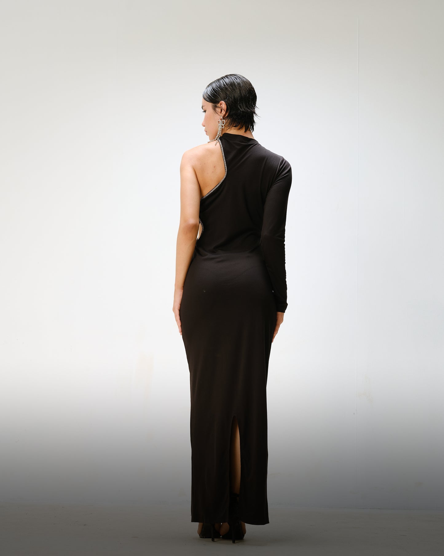 Asymmetric Cut-out Evening Gown