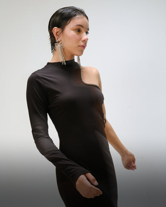 Asymmetric Cut-out Evening Gown