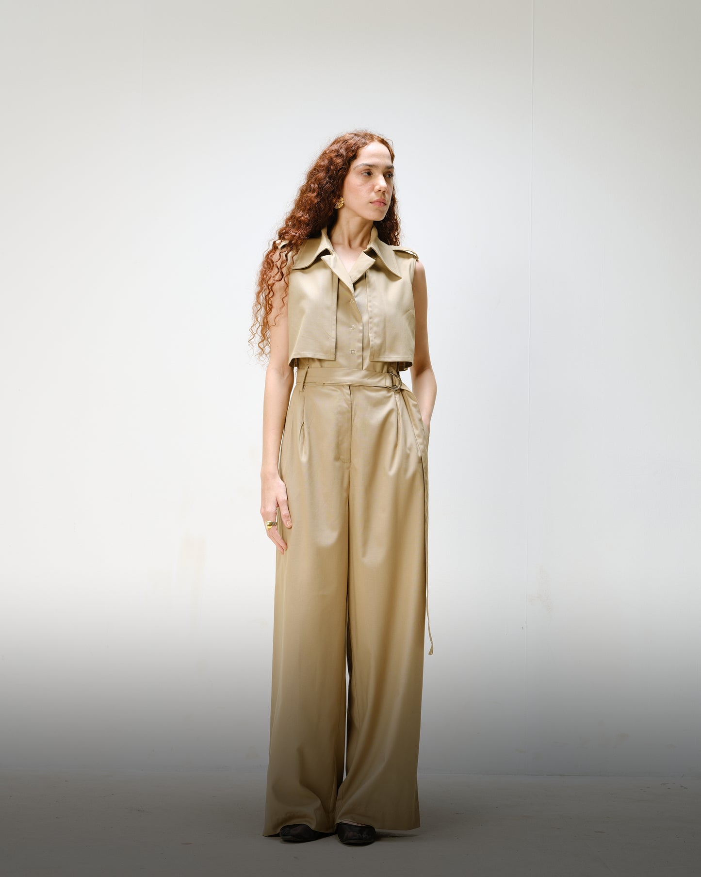 Belted Trench Jumpsuit