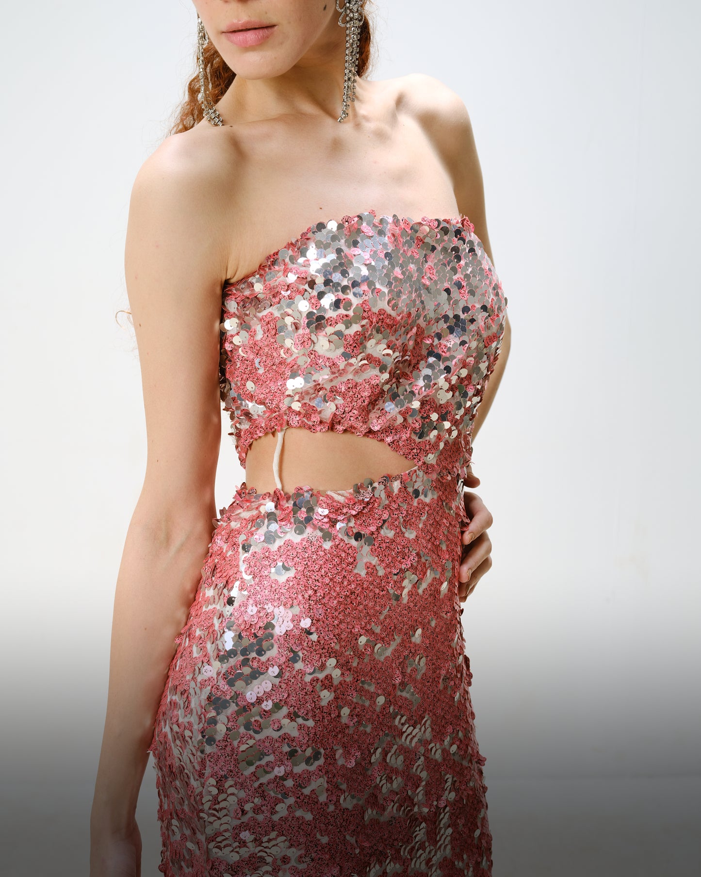 Pink Sequin Party Dress