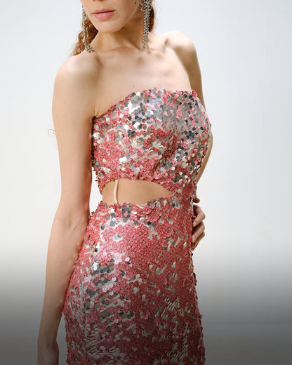 Pink Sequin Party Dress