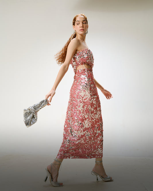 Pink Sequin Party Dress
