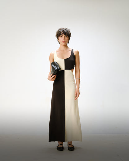 Colour Block Midi Dress
